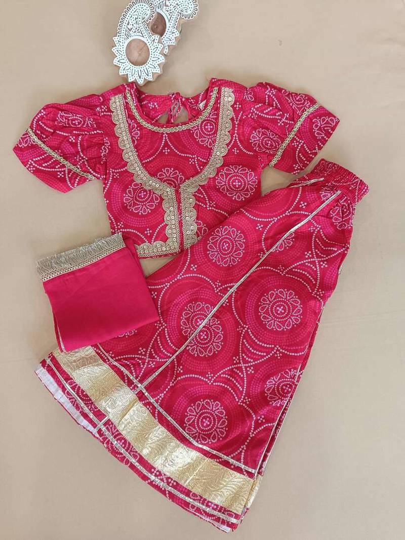 Purple bandhej lehenga