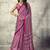 Magenta satin ajrakh printed casual wear saree