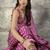 Magenta satin ajrakh printed casual wear saree