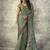 Olive modal satin ajrakh printed casual wear saree