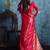 Blood red pure satin with handloom weaving silk blend saree festival wear saree