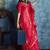 Blood red pure satin with handloom weaving silk blend saree festival wear saree