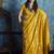 Golden pure satin with handloom weaving silk blend saree festival wear saree