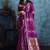 Magenta pure satin with handloom weaving silk blend saree festival wear saree