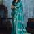 Teal blue pure satin with handloom weaving silk blend saree festival wear saree