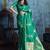Peacock green pure satin with handloom weaving silk blend saree festival wear saree