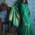 Peacock green pure satin with handloom weaving silk blend saree festival wear saree