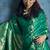 Peacock green pure satin with handloom weaving silk blend saree festival wear saree