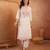  women ethnic motifs embroidered regular thread work  cotton kurta with palazzos & with dupatta