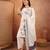  women floral embroidered regular  cotton kurta with palazzos & with dupatta