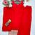 red color designer embroidery work faux georgette kurti palazzo set