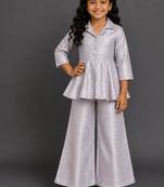 Lavender grey brocade co ord set