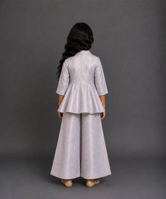 Lavender grey brocade co ord set 2