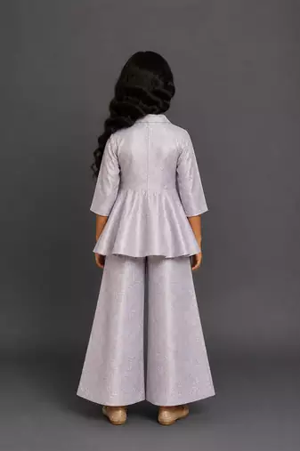 Lavender grey brocade co ord set
