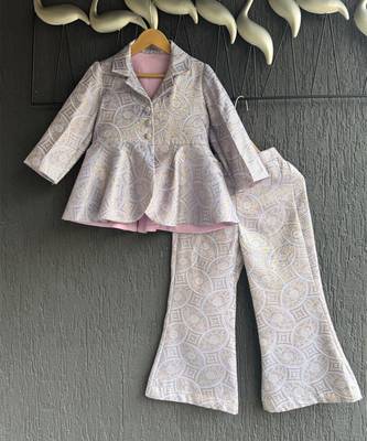 Lavender grey brocade co ord set 3
