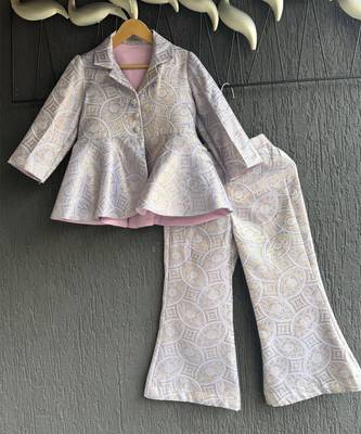 Lavender grey brocade co ord set 4