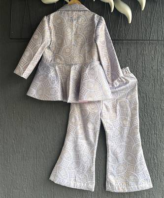 Lavender grey brocade co ord set 5