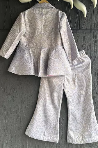 Lavender grey brocade co ord set