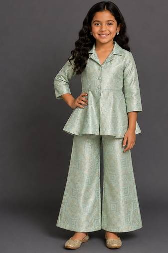 Sage green brocade co ord set