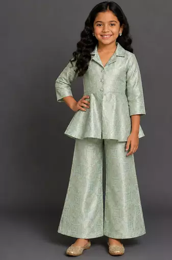 Sage green brocade co ord set