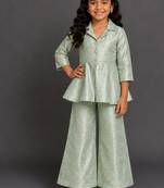 Sage green brocade co ord set