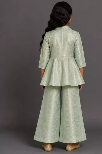 Pastel green brocade co ord set
