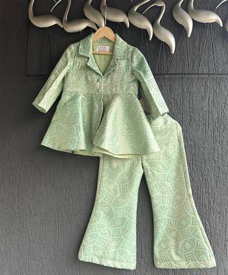 Sage green brocade co ord set 3