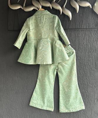 Sage green brocade co ord set 4