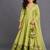 Lime green chanderi anarkali set
