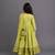 Lime green chanderi anarkali set