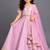 Lilac pink embroidered brocade lehenga set