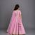 Lilac pink embroidered brocade lehenga set