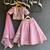 Lilac pink embroidered brocade lehenga set