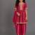 Magenta pink embroidered chanderi kurta set
