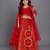 Vibrant red embroidered chanderi lehenga set