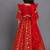 Vibrant red embroidered chanderi lehenga set