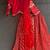 Vibrant red embroidered chanderi lehenga set