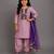 Lavender embroidered cotton silk kurta set