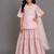 Baby pink embroidered silk sharara skirt set