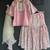 Baby pink embroidered silk sharara skirt set