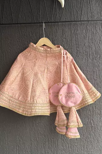 pink embroidered brocade lehenga set