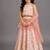 Ivory peach printed cotton silk lehenga set