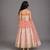 Ivory peach printed cotton silk lehenga set