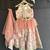 Ivory peach printed cotton silk lehenga set