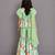 Mint green printed cotton silk sharara set
