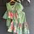 Mint green printed cotton silk sharara set