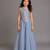 Powder blue printed organza co ord set