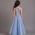 Powder blue printed organza co ord set