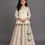 Off white embroidered cotton silk kurti lehenga set