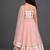 blue pink printed cotton silk lehenga set